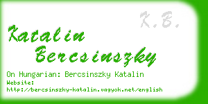 katalin bercsinszky business card